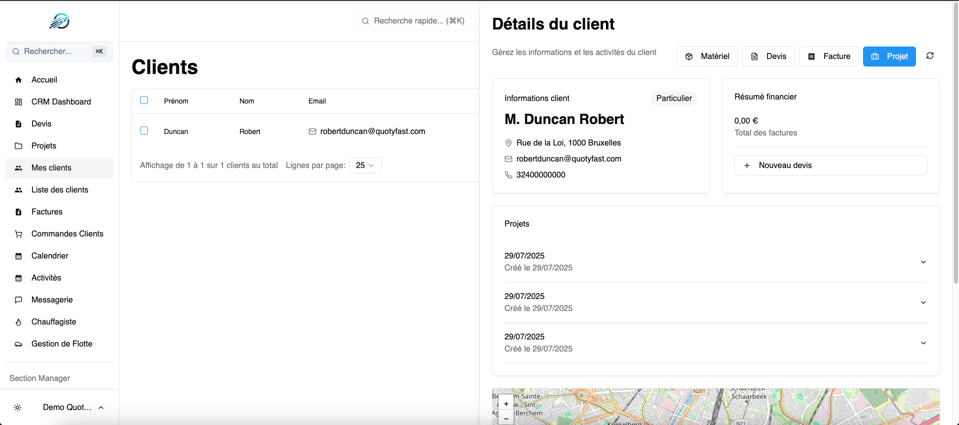 Base de données clients centralisée